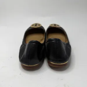 Tory Burch Minnie Cap Toe Ballet Flats All Black Size 6.5 Casual Logo Medallion thumbnail 7