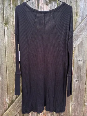 NWT Free People Ventura Thermal Tunic Top Black Size Medium thumbnail 10