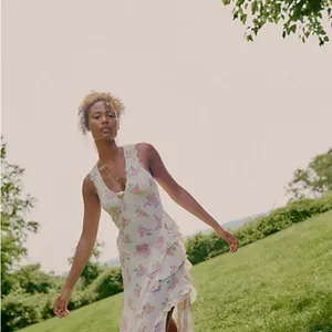 Free People Cream Sleeveless V-Neck Maxi Sundress thumbnail 3