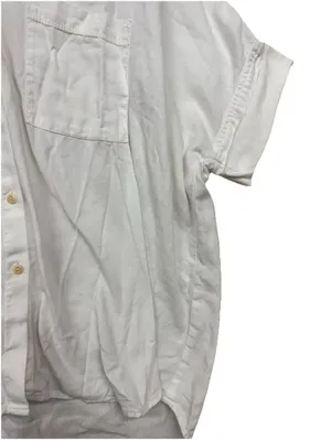 (RFB3) Madewell Women's White Button Up Short Sleeve Casual Pocket Top Size L thumbnail 4