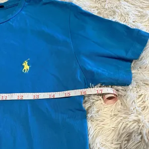 Ralph Lauren Sport Top Womens Crew Neck Short Sleeve Blue With Yellow Pony Med thumbnail 3