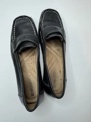 Naturalizer Black Leather Loafers Size 7.5W thumbnail 3