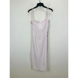 Gianni Bini Caelynn Bell Tori Dress Midi Crepe Side Cutout Light Ballet US 8 NWT thumbnail 10