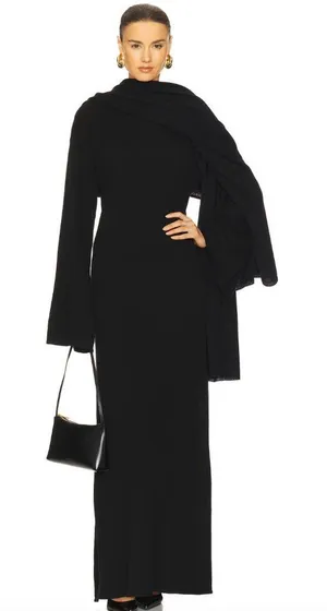 Helsa Briella Cashmere Knit Scarf Black One Size thumbnail 1