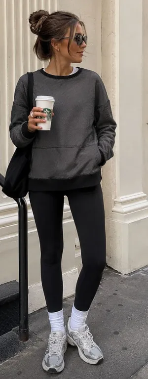 Lululemon Keep Up Crew Size 6 Black Stripe Cotton Fleece Athleisure Sweatshirt thumbnail 1