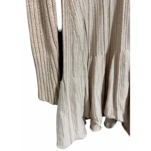 Free People Ribs & Ruffles Tunic Sweater Ivory Women's Size‎ Medium thumbnail 8