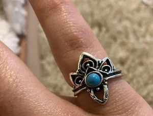 Silver Vintage Bohemian Lotus Flower Ring thumbnail 2