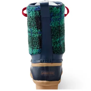 Lands' End NWT Insulated Sherpa Fleece Lined Duck Boots Evergreen Blackwatch Plaid thumbnail 4
