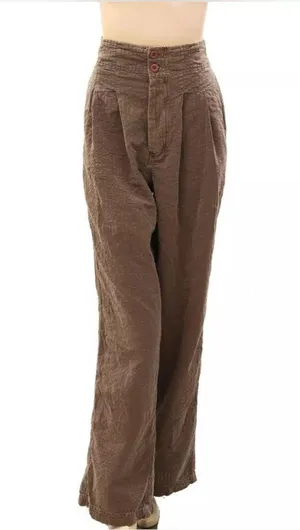 Free people brown thin line chino pants thumbnail 1