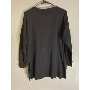 Umgee Tunic Sweater Womens Black Criss Cross V Neck Long Sleeve High Low XL thumbnail 5