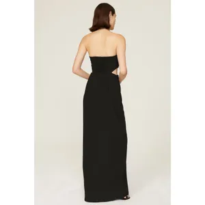 Amanda Uprichard Sz Medium M 6 8 Black Kloss Strapless Cut Out Slit Maxi Gown thumbnail 3