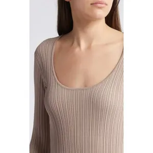WAYF Alexi Long Sleeve Rib Dress Size‎ Lage thumbnail 5