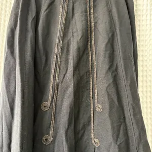Antique early 20th-century black wool skirt 26" waist steampunk goth cosplay thumbnail 6