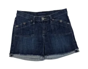 Rock & Republic Y2K Stinger Cut-Off Fray Hem Mid Rise Denim Jean Shorts Size 10 thumbnail 1