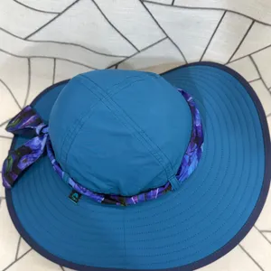 Sunday Afternoons Sun Hat One Size Teal Blue Floral Sash Wide‎ Brim Hiking Hat thumbnail 5