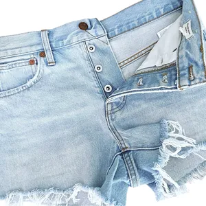 Madewell Relaxed Denim Short Multi Button Fly Frayed Edges Raw Hem Light Wash 23 thumbnail 7