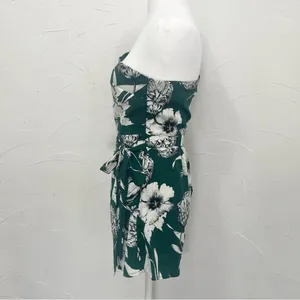 Lulus Flawless Moments Green Floral Print One-Shoulder Romper thumbnail 5