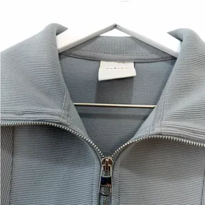 Varley Ramona Half Zip 2.0 Sweatshirt Blue Gray Ribbed Pullover Size Small thumbnail 3