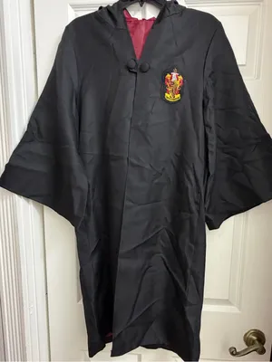 Gryffindor Wizard Robe with Hood and Complete Outfit for Women Black & Red thumbnail 1
