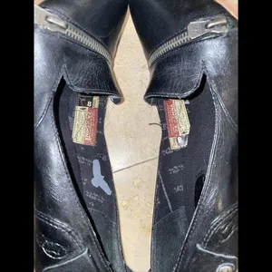 LONDON UNDERGROUND Black Leather Chunky Steampunk Zipper‎ Pumps Shoes Size 8 thumbnail 4