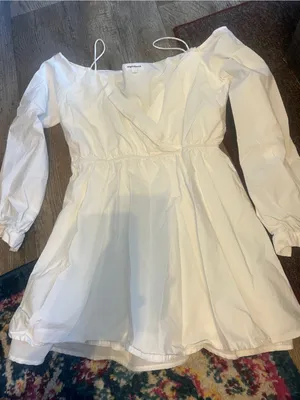 Superdown Leia White Off the Shoulder Long Sleeve Mini Dress Size L thumbnail 14