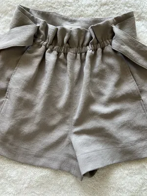 Wilfred High-Waist Paperbag Tie Waist Shorts Tan Size 2 thumbnail 5