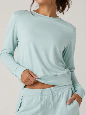 Vuori Daydream Crew in Spearmint Heather XL thumbnail 1