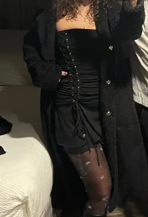 White Fox Black Mini Dress thumbnail 3