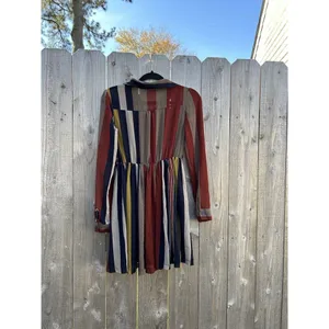 XTAREN Dress Size Small Stripe‎ Long Sleeve Fall Botton Cottage Cute thumbnail 5