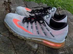 Nike Air Max 2016 gray sneakers with orange Nike swoosh #airmax #running women size 10.5 thumbnail 1
