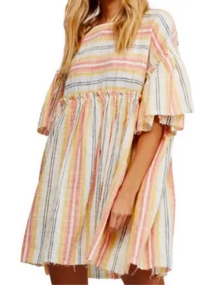 Like New Free People Summer Nights Dress / Top Multi Stripe Oversized Medium thumbnail 1