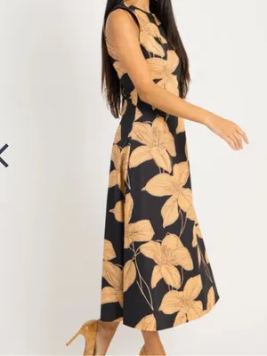 The Clothing Exchange NWOT Black and Tan Floral Dress thumbnail 2