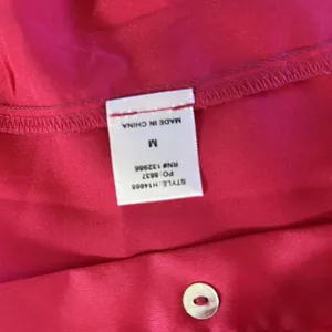 NWT Boutique Hot Pink Women Medium Satin Long Sleeve‎ Collared Button Up Top thumbnail 7