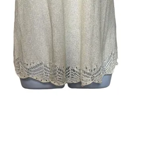 Rubbish EUC Cream Lightweight Knit Racerback Crochet Hem Tank Sz XS‎ thumbnail 4