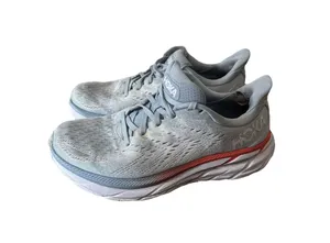 Hoka One One Clifton 8 1121375 Womens Sz 8.5D Running Shoes Grey Orange Sneakers thumbnail 1