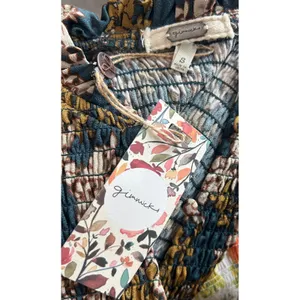 Gimmicks By Buckle Women's‎ S Pine Multi Floral Smocked Blouse Button Down NWT thumbnail 5