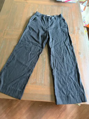 Abercrombie & fitch black linen pants thumbnail 1