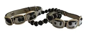 Viv & Lou Animal Print Snap Bracelet Stack 3pc Calf Hair Bead Bracelet Set NEW thumbnail 1