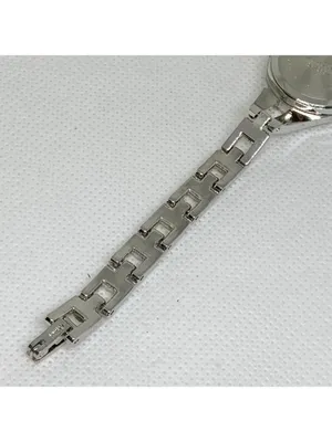Women’s silver gold tone watch quartz 22mm mop dial links bracelet 6.5” running thumbnail 8