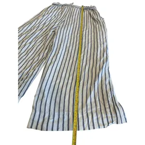 American Eagle Striped Wide Leg Culotte Pant L White Blue‎ Tie Waist Coastal thumbnail 5