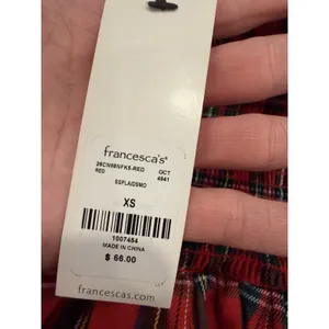 Audrey Parks Francesca's Effie Tartan Plaid Smocked Mini Dress XS NWT $70 thumbnail 8