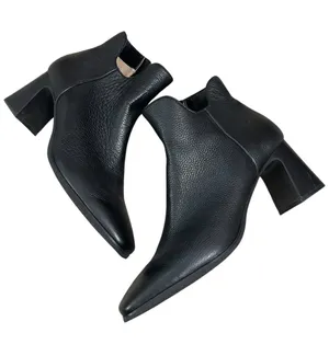 NYDJ Black Square Toe Block Heel Ankle Booties thumbnail 1