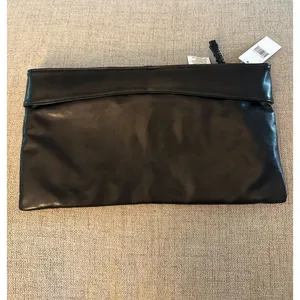 NWT Bonita Bag Women's Black Vinyl‎ Clutch Bag 15"x 9" thumbnail 6