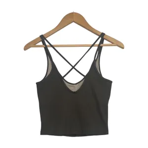 Vuori Tank Top Womens Small Green Olive Ribbed Strappy Crop Yoga Athleisure Gym thumbnail 2