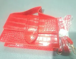 Adam Forever Red Crocodile Embossed Patent Leather Handbag Satchel Crossbody thumbnail 1
