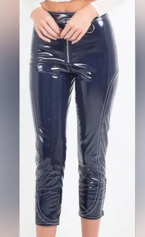 For Love & Lemons Idol Vinyl Blue Pants (XS) thumbnail 1