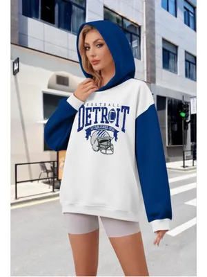 NEW Game Day Detroit Hoodie Football Graphic Pullover Sweatshirt M thumbnail 5
