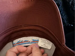 Patagonia Two-Tone Trucker Hat in White & Brown with Multicolor Logo thumbnail 7