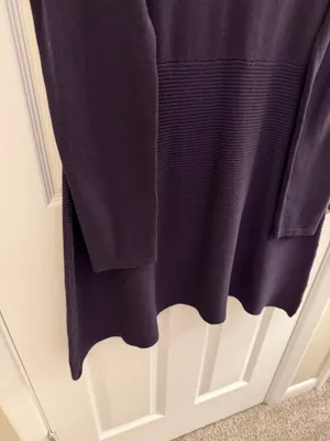 Style & Co Dark Purple Knit Mock Neck Cold Shoulder Sweater Dress Medium thumbnail 4