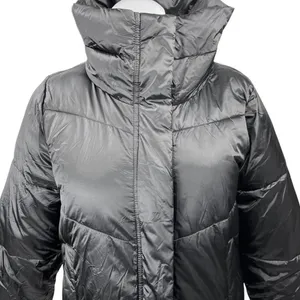 Abercrombie & Fitch Mini Puffer Women's Black High Neck Zip Up Coat Jacket Sz M thumbnail 3